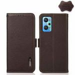 For OPPO Realme GT Neo2 KHAZNEH Side-Magnetic Litchi Genuine Leather RFID Case(Brown)