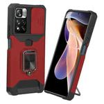 For Xiaomi Redmi Note 11 Pro 5G / 4G International Version Sliding Camera Cover Design PC + TPU Shockproof Phone Case(Red)