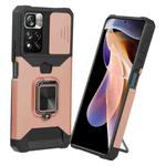 For Xiaomi Redmi Note 11 Pro 5G / 4G International Version Sliding Camera Cover Design PC + TPU Shockproof Phone Case(Rose Gold)