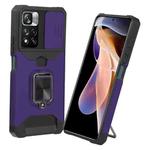 For Xiaomi Redmi Note 11 Pro 5G / 4G International Version Sliding Camera Cover Design PC + TPU Shockproof Phone Case(Purple)