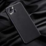 For iPhone 13 mini Plain Skin Leather Case (Black)