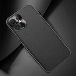 For iPhone 12 mini Plain Skin Leather Case (Black)