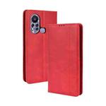 For Infinix Hot 11s Magnetic Buckle Retro Texture Leather Case(Red)