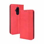 For Fujitsu Arrows F-52B JP Magnetic Buckle Retro Texture Leather Case(Red)
