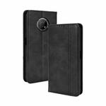 For Nokia G300 Magnetic Buckle Retro Texture Leather Case(Black)