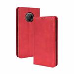 For Nokia G300 Magnetic Buckle Retro Texture Leather Case(Red)