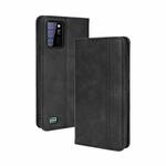 For Oukitel C25 Magnetic Buckle Retro Texture Leather Case(Black)