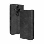 For Sony Xperia Pro-I Magnetic Buckle Retro Texture Leather Case(Black)