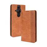 For Sony Xperia Pro-I Magnetic Buckle Retro Texture Leather Case(Brown)
