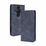 For Sony Xperia Pro-I Magnetic Buckle Retro Texture Leather Case(Blue)