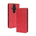 For Sony Xperia Pro-I Magnetic Buckle Retro Texture Leather Case(Red)