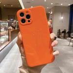 For iPhone 13 mini Glossy Straight-Edge TPU Phone Case (Orange)