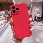 For iPhone 13 mini Glossy Straight-Edge TPU Phone Case (Red)
