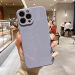 For iPhone 13 mini Glossy Straight-Edge TPU Phone Case (Gray Purple)