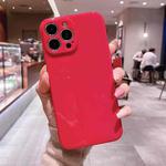 For iPhone 13 Pro Max Glossy Straight-Edge TPU Phone Case (Red)