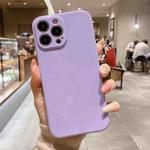 For iPhone 12 Glossy Straight-Edge TPU Phone Case(Purple)