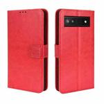For Google Pixel 6a Retro Crazy Horse Texture Leather Phone Case(Red)