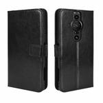 For Sony Xperia Pro-I Retro Crazy Horse Texture Leather Phone Case(Black)