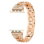 Stainless Steel Watch Band For Apple Watch Series 8&7 41mm / SE 2&6&SE&5&4 40mm / 3&2&1 38mm(Rose Gold)