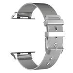 For Apple Watch Series 7 41mm / 6 & SE & 5 & 4 40mm / 3 & 2 & 1 38mm Milanese Stainless Steel Double Buckle Watch Band(Silver)