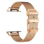 For Apple Watch Series 6 & SE & 5 & 4 40mm / 3 & 2 & 1 38mm Milanese Stainless Steel Double Buckle Watch Band (Rose Gold)