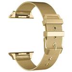 For Apple Watch Ultra 49mm / Series 8&7 45mm / SE 2&6&SE&5&4 44mm / 3&2&1 42mm Milanese Stainless Steel Double Buckle Watch Band(Gold)