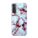 For Samsung Galaxy S22 5G Marble Pattern Soft TPU Phone Case(Red)