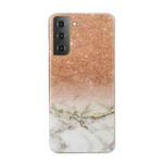 For Samsung Galaxy S22 5G Marble Pattern Soft TPU Phone Case(White Gold)