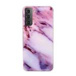 For Samsung Galaxy S22+ 5G Marble Pattern Soft TPU Phone Case(Purple)
