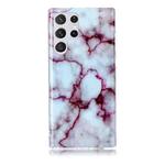For Samsung Galaxy S22 Ultra 5G Marble Pattern Soft TPU Phone Case(Red)