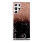 For Samsung Galaxy S22 Ultra 5G Marble Pattern Soft TPU Phone Case(Black Gold)