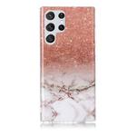For Samsung Galaxy S22 Ultra 5G Marble Pattern Soft TPU Phone Case(White Gold)