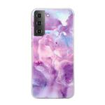 For Samsung Galaxy S22+ 5G Marble Pattern Soft TPU Phone Case(Purple)