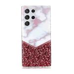 For Samsung Galaxy S22 Ultra 5G Marble Pattern Soft TPU Phone Case(Colorblock)