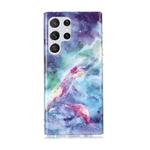 For Samsung Galaxy S22 Ultra 5G Marble Pattern Soft TPU Phone Case(Blue)