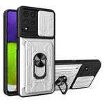 For Samsung Galaxy A22 4G Sliding Camshield Card Phone Case(White)