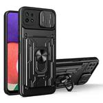 For Samsung Galaxy A22 5G Sliding Camshield Card Phone Case(Black)