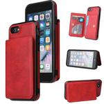 For iPhone SE 2022 / SE 2020 / 8 / 7 Calf Texture Magnetic Case(Red)