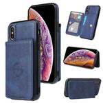For iPhone XS Max Calf Texture Magnetic Case(Blue)
