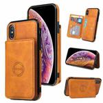 For iPhone X / XS Calf Texture Magnetic Case(Brown)