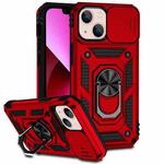 For iPhone 13 Sliding Camshield Holder Phone Case(Red)