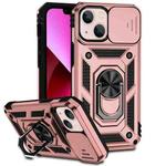 For iPhone 13 Sliding Camshield Holder Phone Case(Rose Gold)