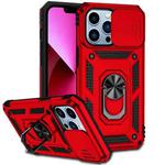 For iPhone 13 Pro Max Sliding Camshield Holder Phone Case (Red)