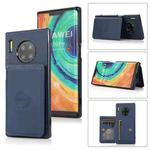 For Huawei Mate 30 Pro Calf Texture Magnetic Phone Case(Blue)