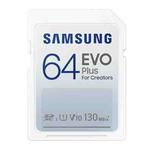 Original Samsung EVO Plus SD Memory Card (2021), Capacity:64GB(White Blue)