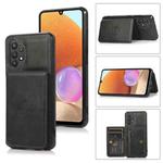 For Samsung Galaxy A32 5G Calf Texture Magnetic Card Bag PU Phone Case(Black)