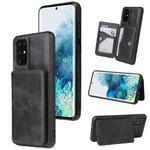 For Samsung Galaxy S20+ Calf Texture Magnetic Card Bag PU Phone Case(Black)