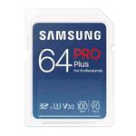Original Samsung Pro Plus SD Memory Card (2021), Capacity:64GB(Blue)