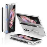 For Samsung Galaxy Z Fold3 5G GKK Magnetic Full Coverage Phone Flip Case with Pen Slot(Silver)