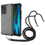 For OPPO Realme Narzo 50 4G Lanyard Honeycomb PC + TPU Case(Black)